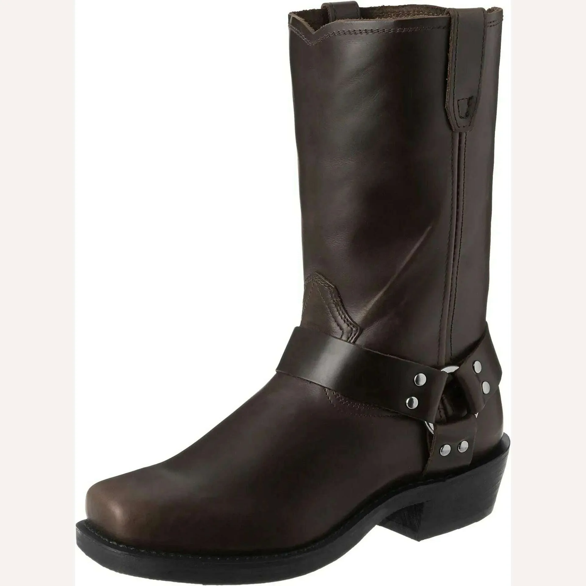 Retro Cowboy Boots Men Mid Calf Western Boots Men Pu Leather Boots Man Slip On Shoes Winter Knight Boots Booties Plus Size 39-48