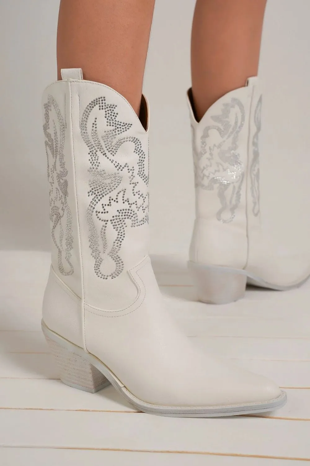Rhinestone Detail Point Toe Boots ONLINE EXCLUSIVE