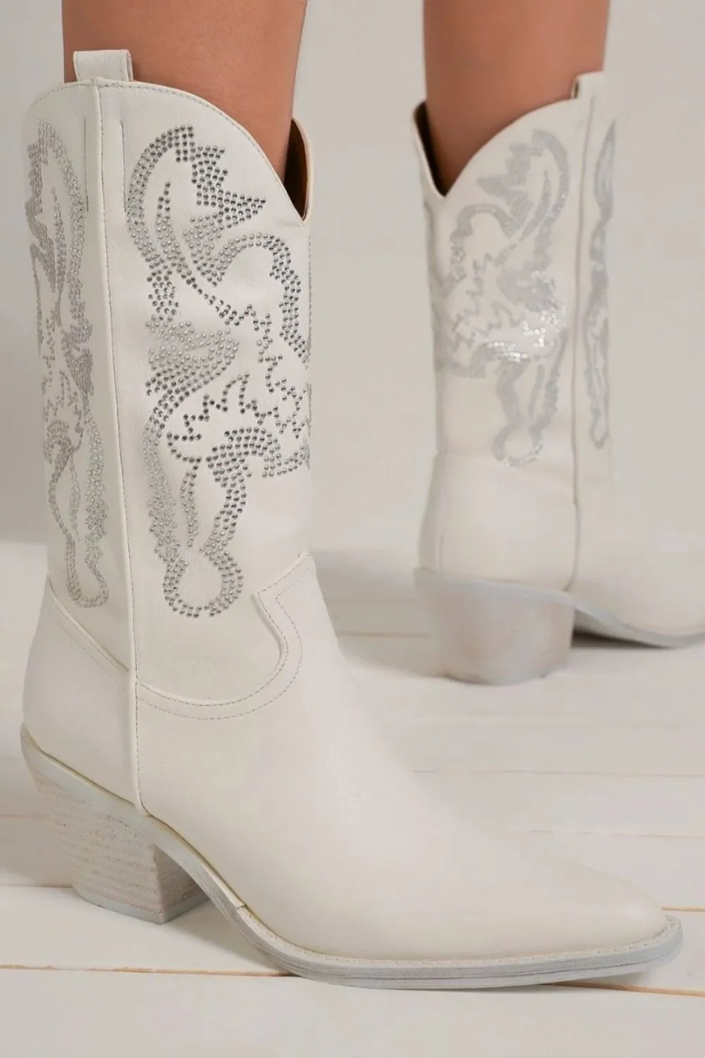 Rhinestone Detail Point Toe Boots ONLINE EXCLUSIVE