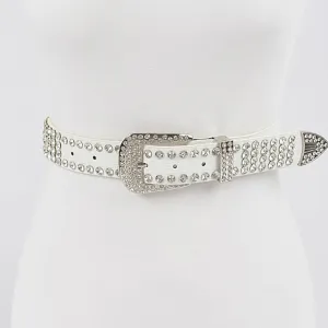 Rhinestone Studded Poly Belt