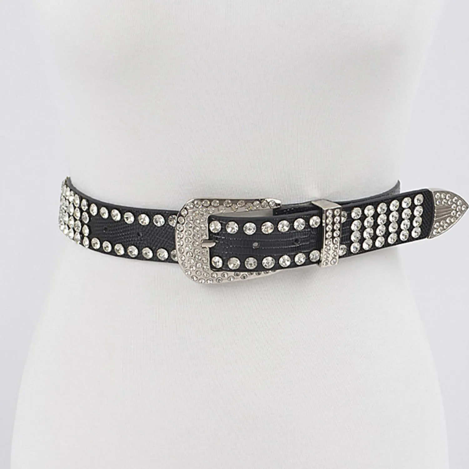 Rhinestone Studded Poly Belt
