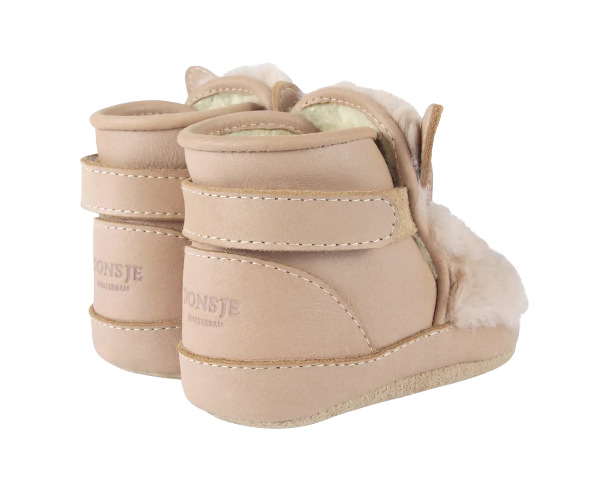 Richy Booties | Fluffy Bunny | Warm Beige Soft Faux Fur