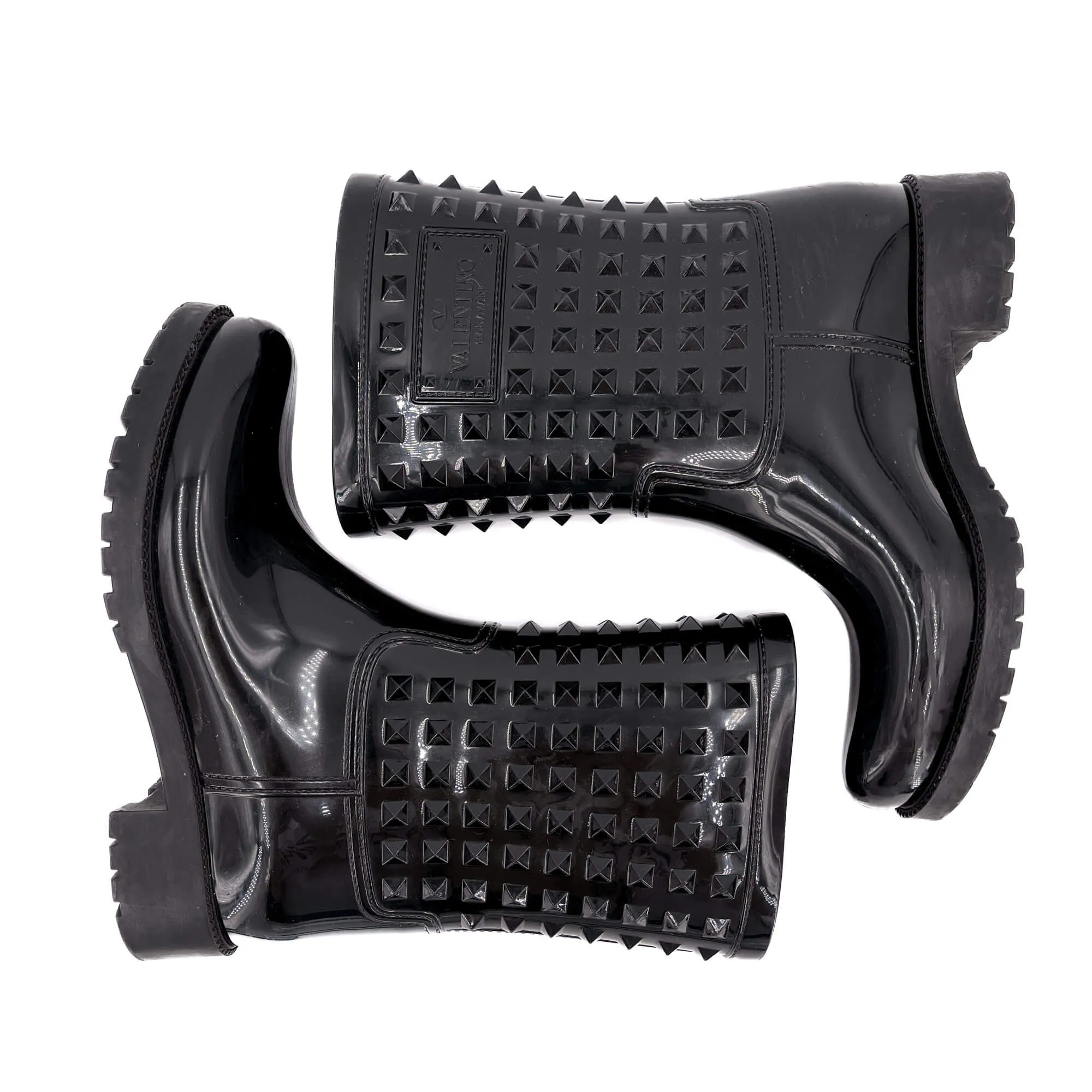 Rockstud Rain Rubber Boots 38 Black