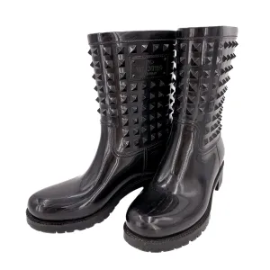 Rockstud Rain Rubber Boots 38 Black