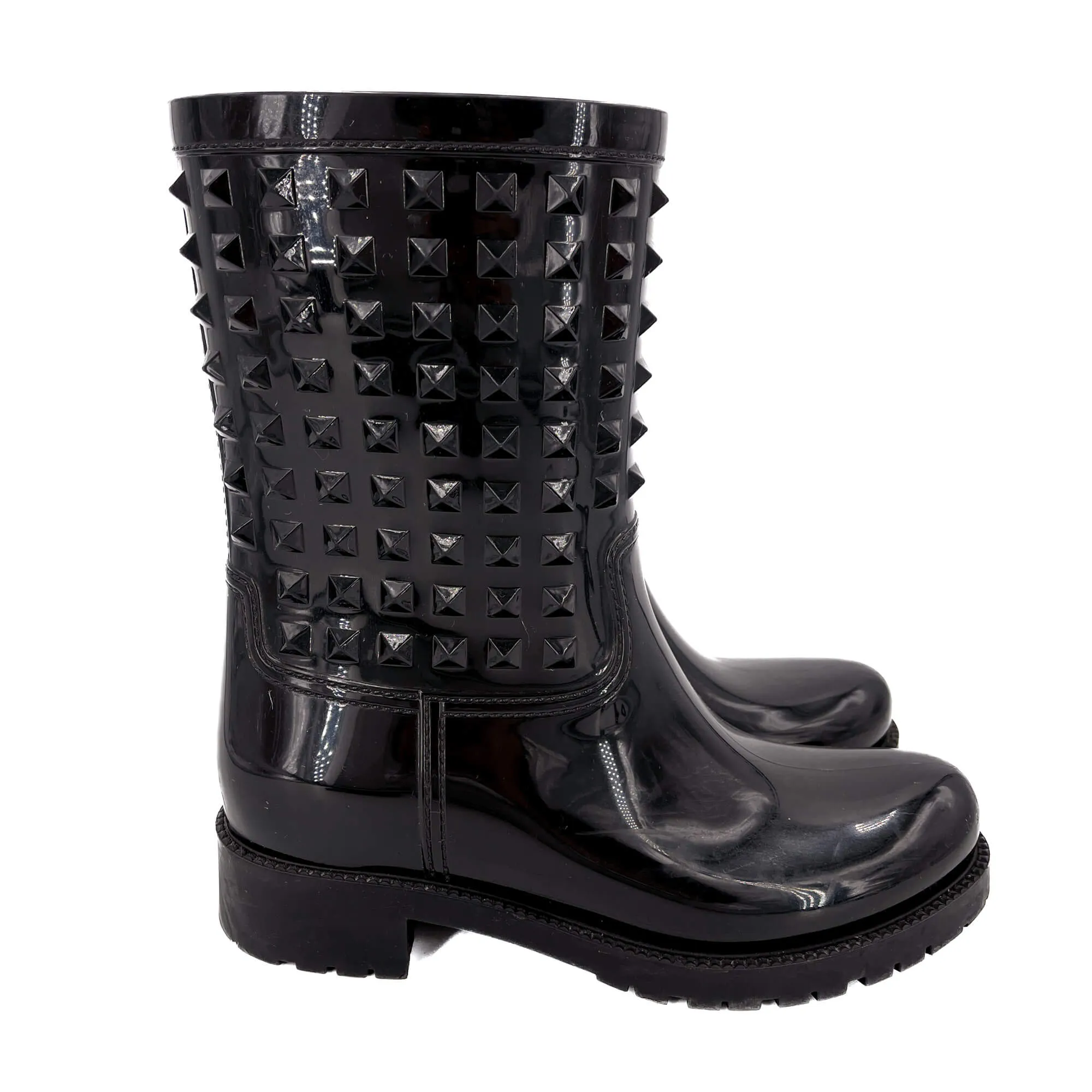 Rockstud Rain Rubber Boots 38 Black