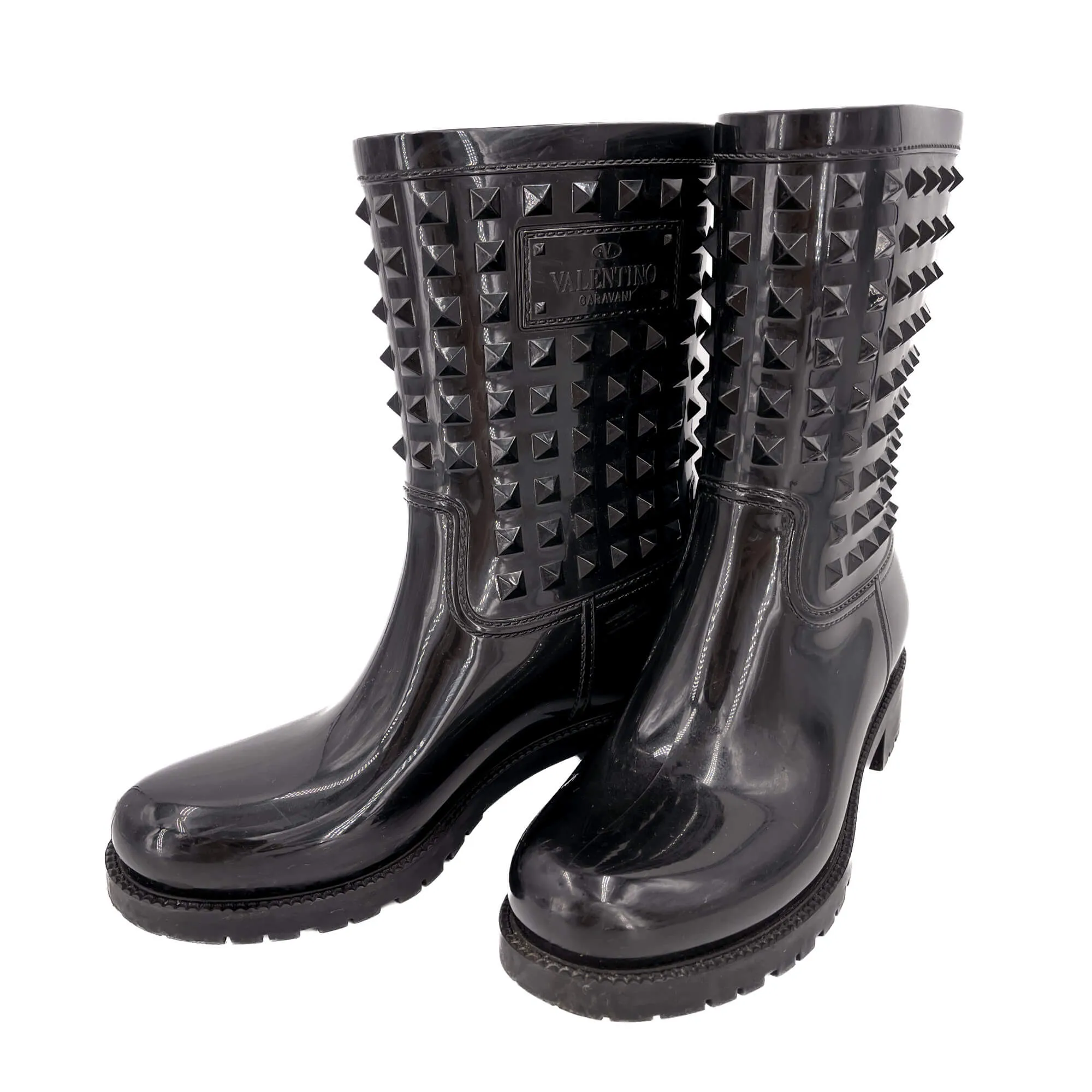 Rockstud Rain Rubber Boots 38 Black