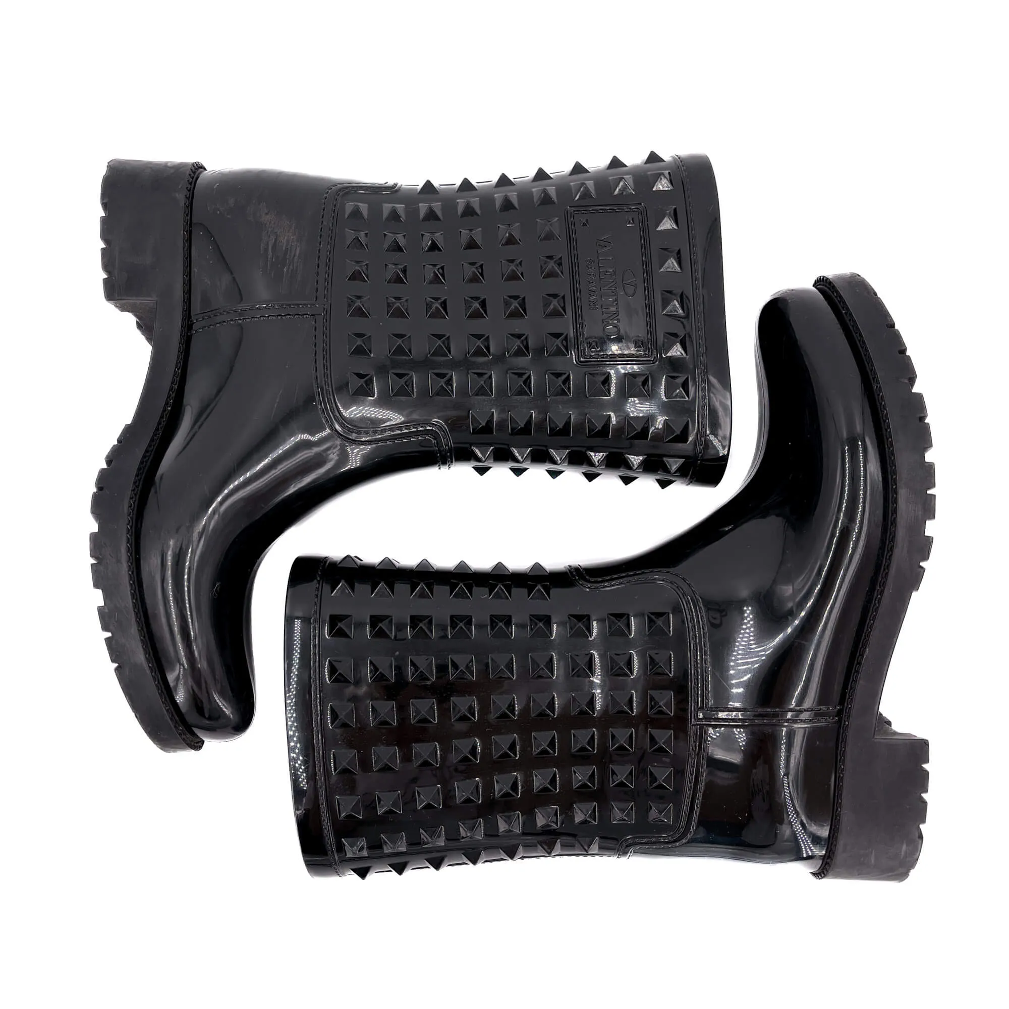 Rockstud Rain Rubber Boots 38 Black