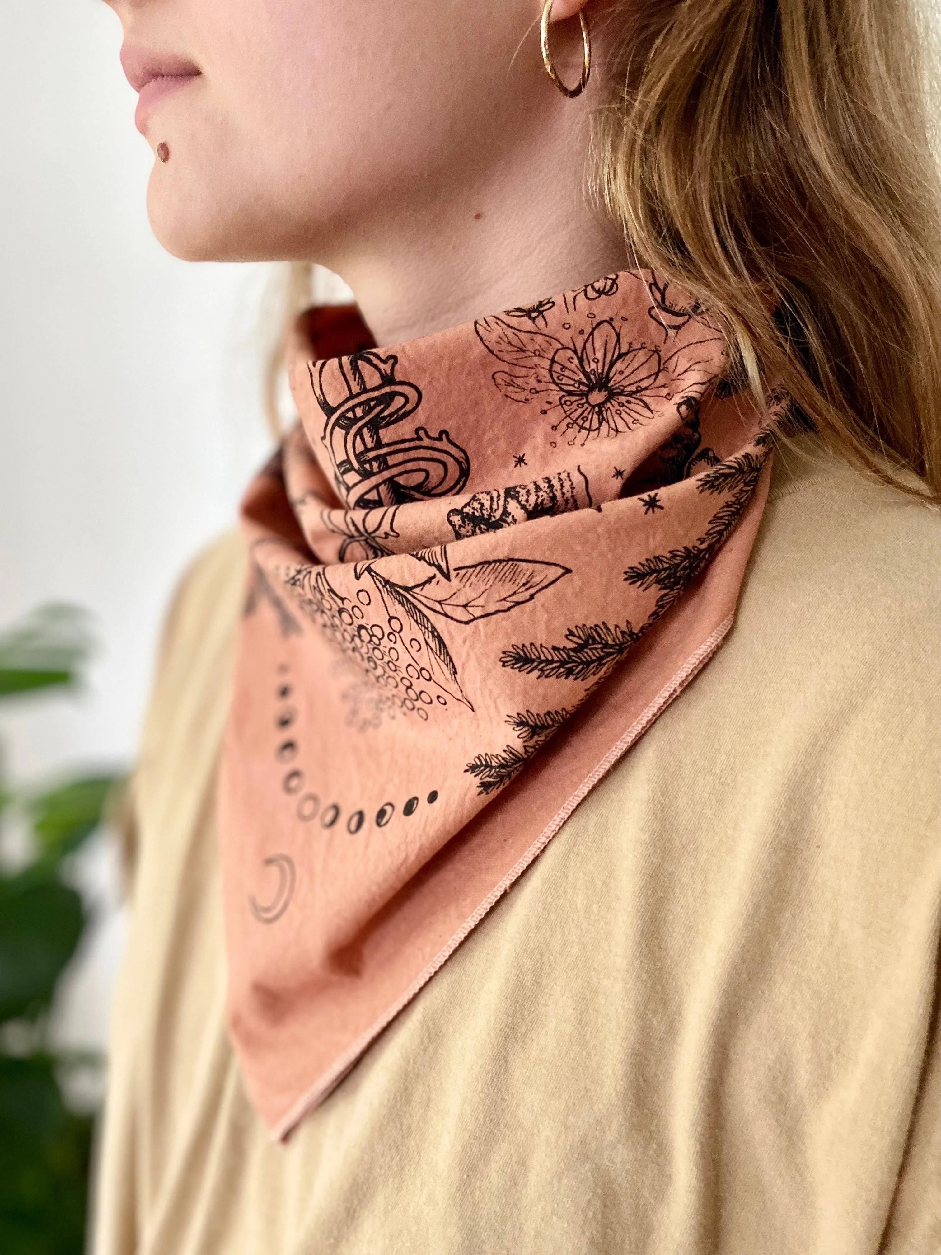 Rose Herbs of Protection Bandana