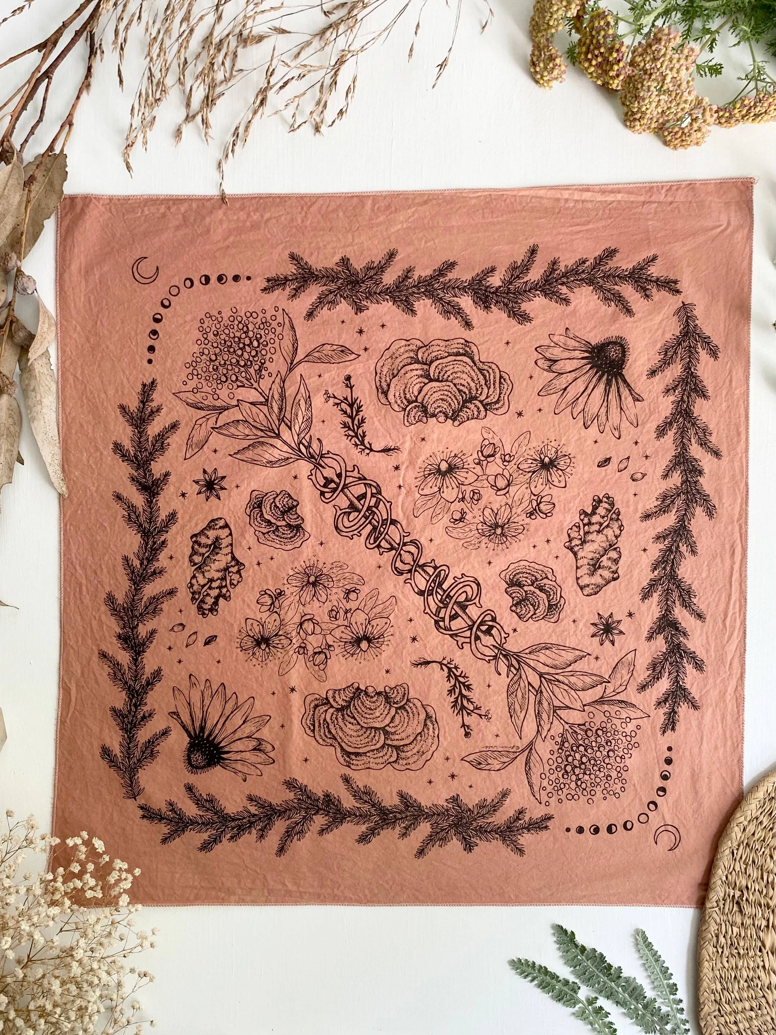 Rose Herbs of Protection Bandana