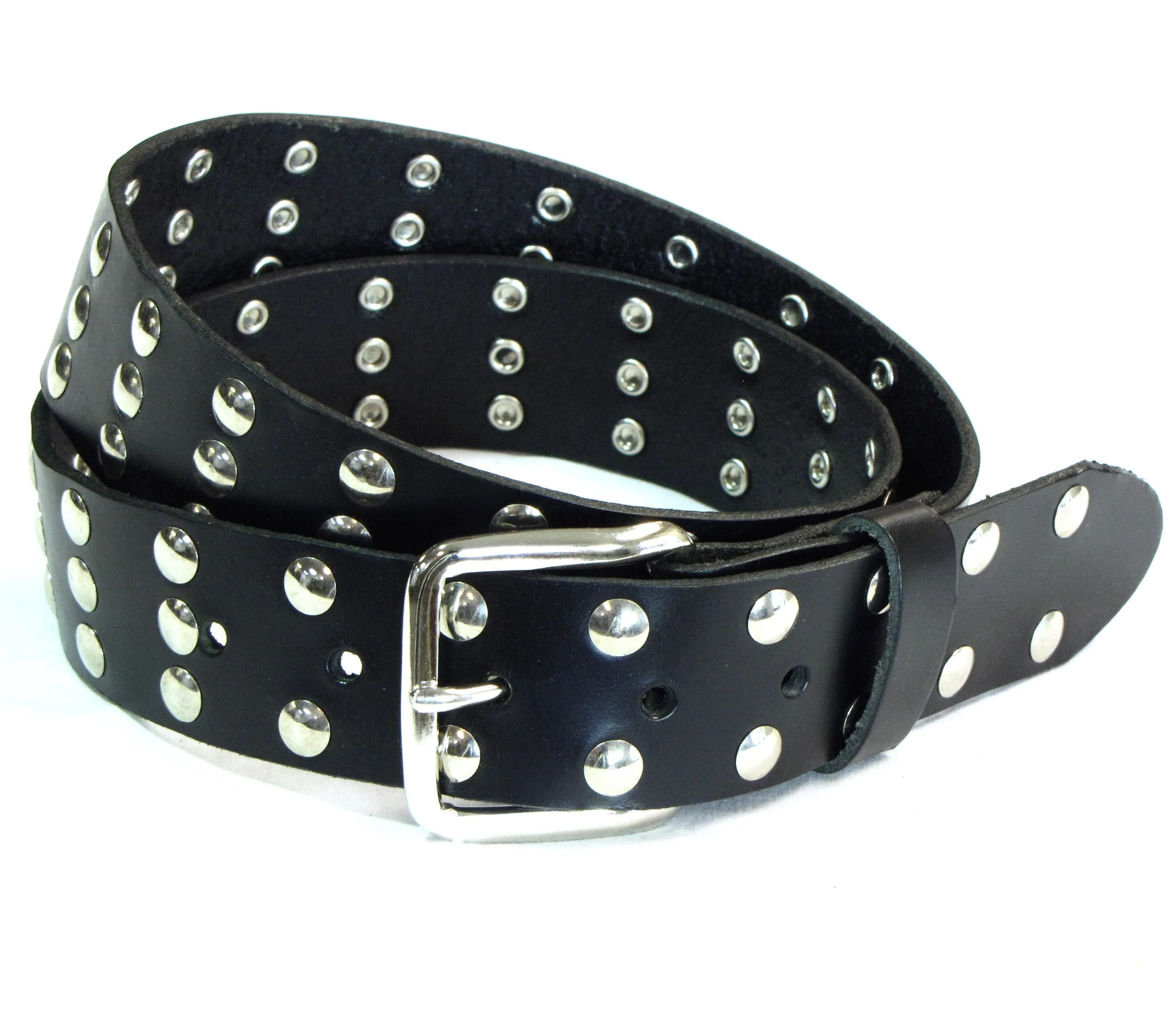 RS113  1 1/2" 3-Row Studded Belt