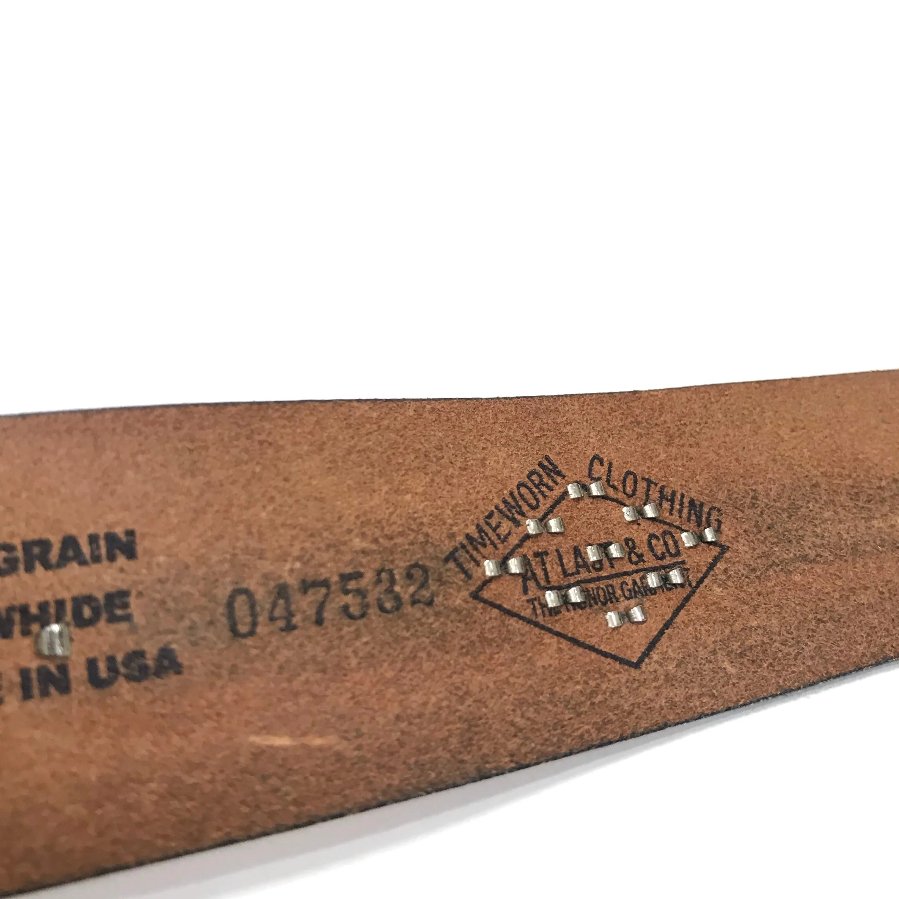 [S] Timeworn Clothing x ACE Western Belts Leather Studded Belt Brown