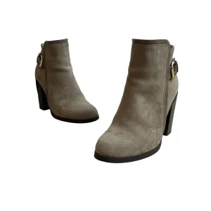 Shoedazzle Women's Grey Octavia Heeled Booties Sz 6