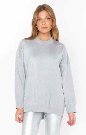 Show Me Your Mumu | Classic Crewneck Sweater {Silver Metallic Knit}