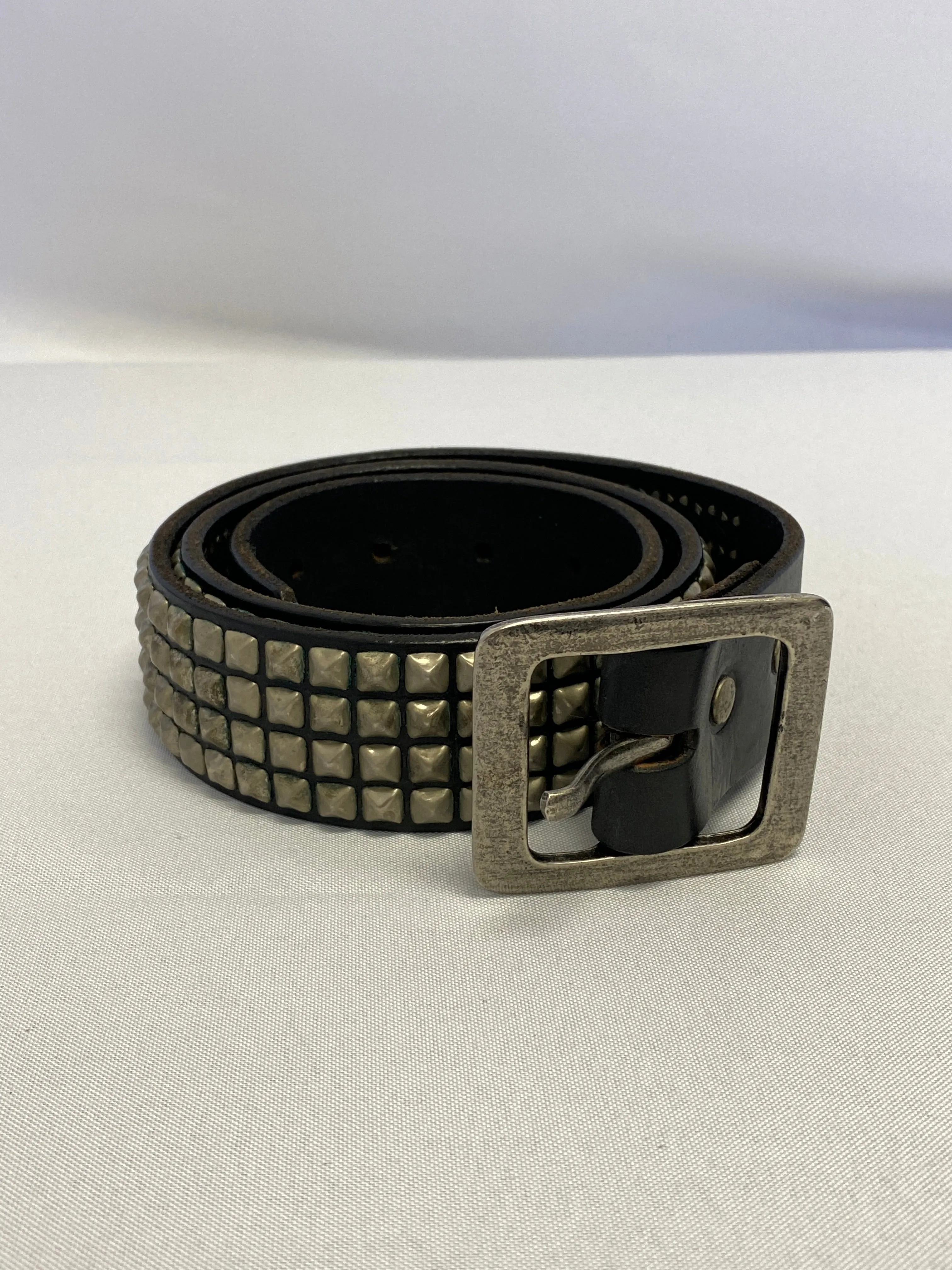Silver and Black Studded Belt