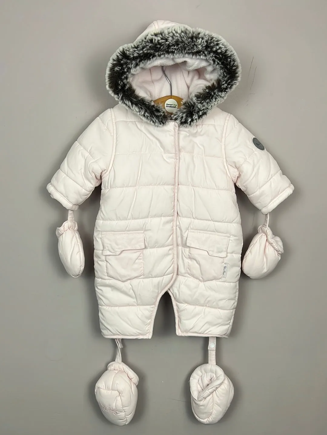 Silver Cross Girls Classic Quilt Pramsuit- Pink Newborn