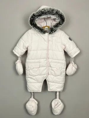 Silver Cross Girls Classic Quilt Pramsuit- Pink Newborn