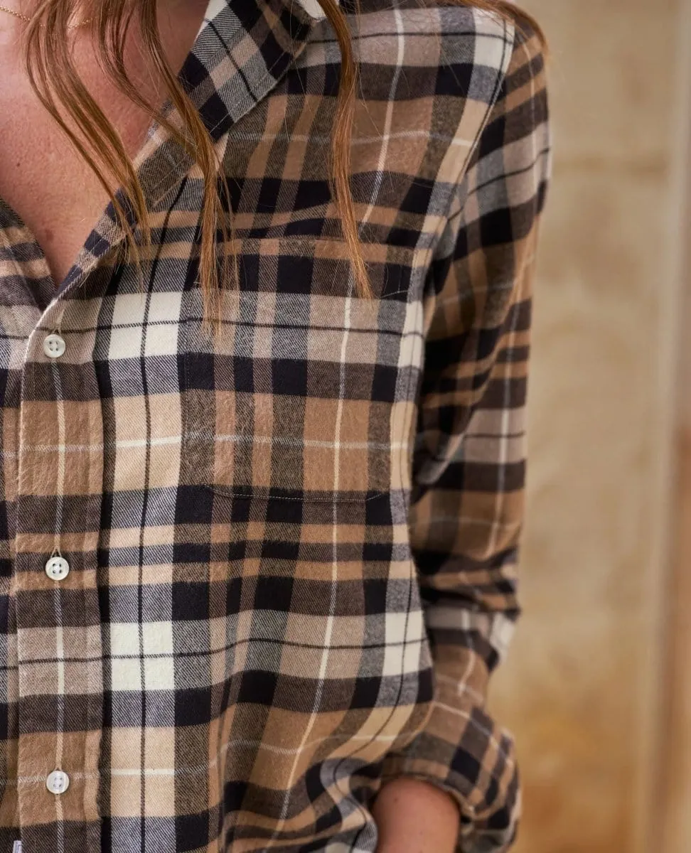 Silvio Untuckable Sand Camel Black Plaid