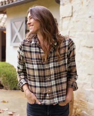 Silvio Untuckable Sand Camel Black Plaid