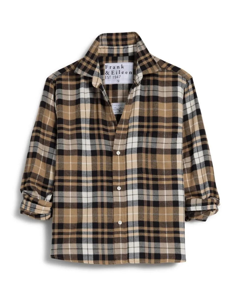 Silvio Untuckable Sand Camel Black Plaid