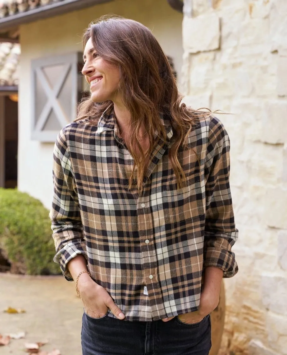 Silvio Untuckable Sand Camel Black Plaid