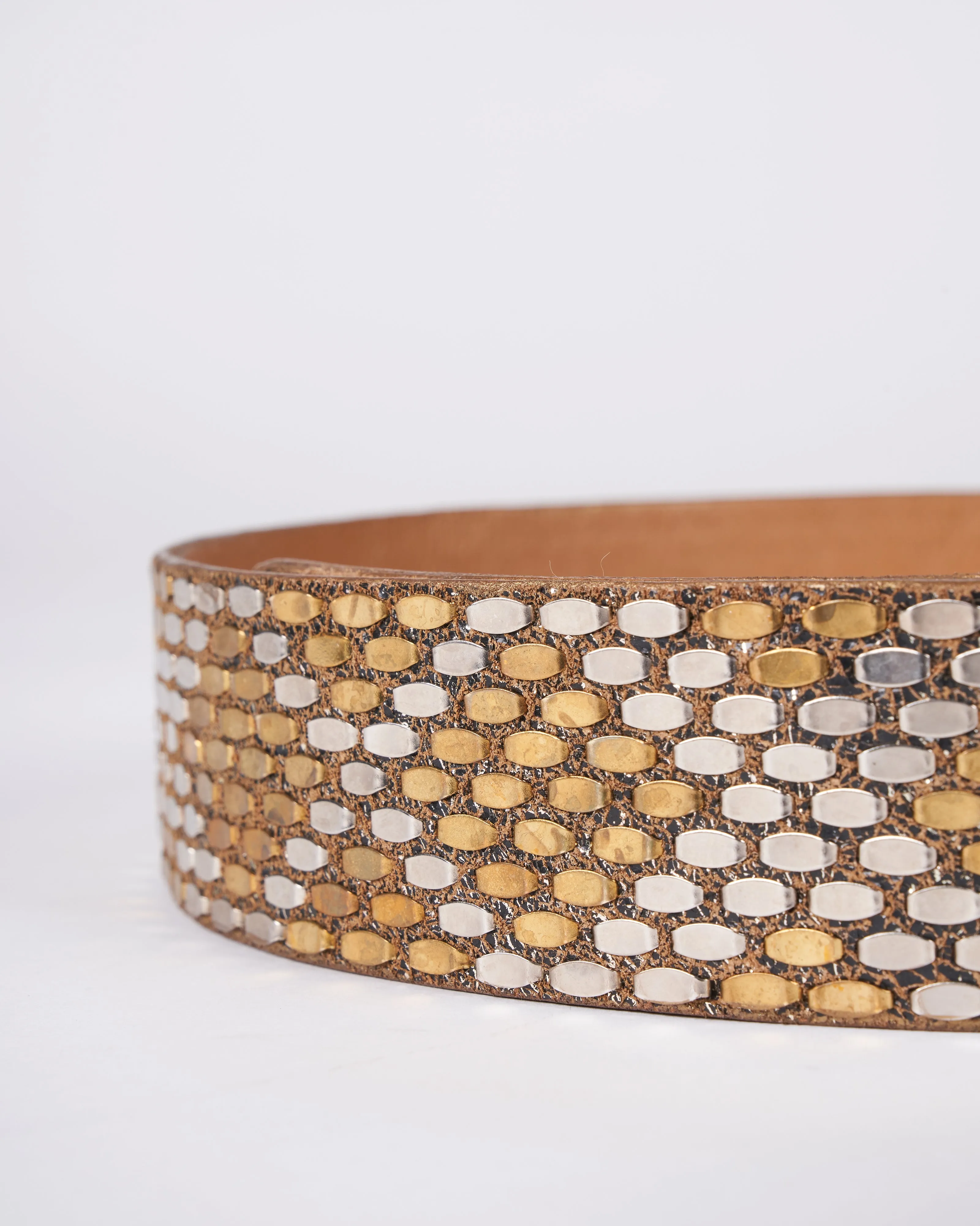 snake belt - gold sheen brass & nickel