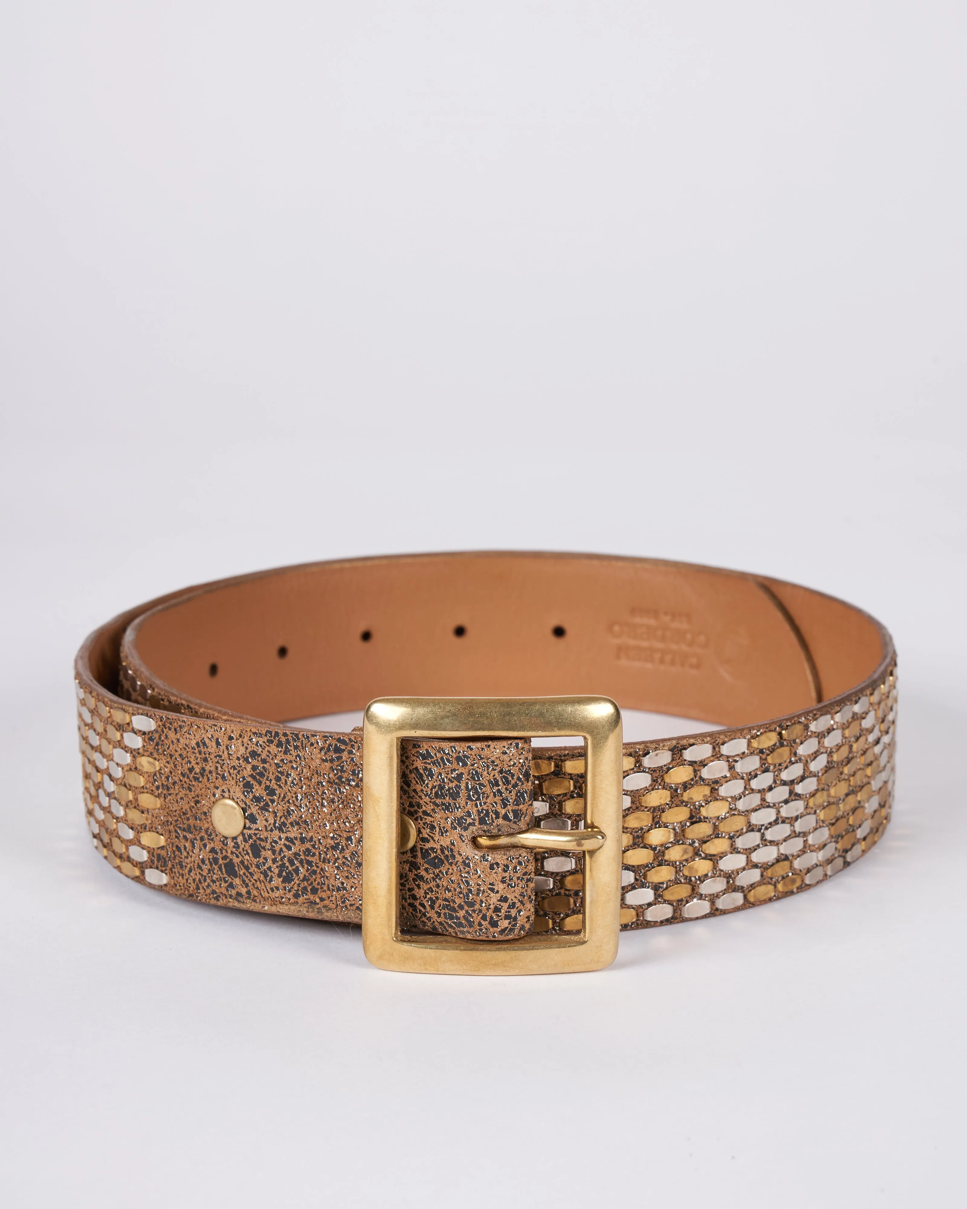 snake belt - gold sheen brass & nickel