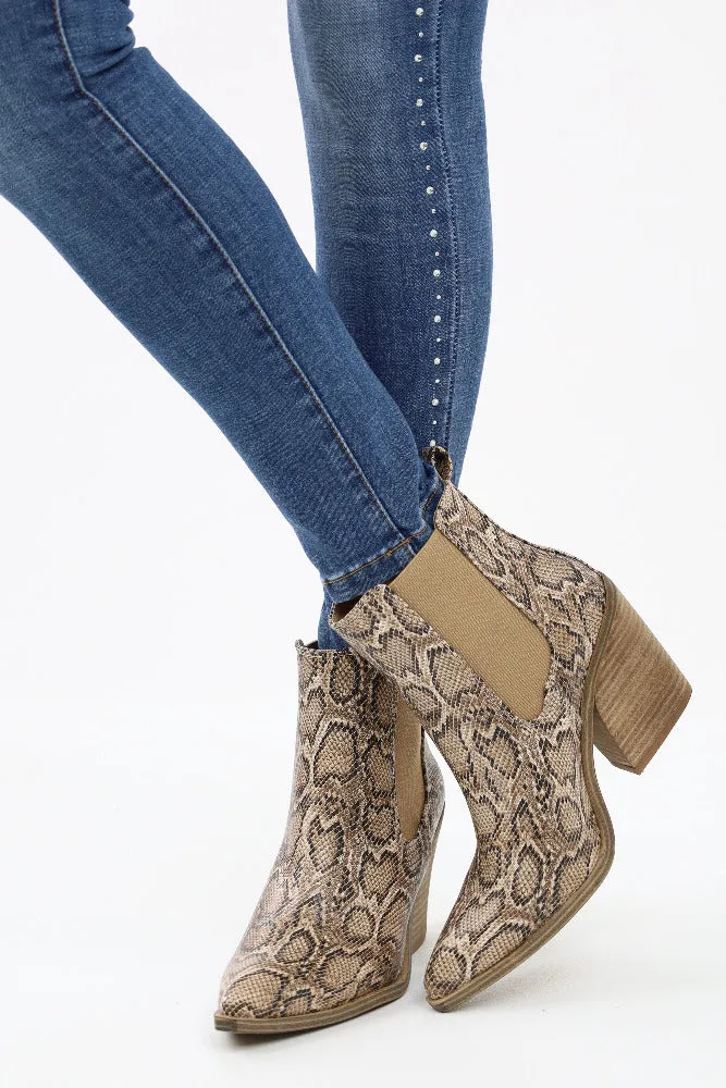 Snake Booties - Brown