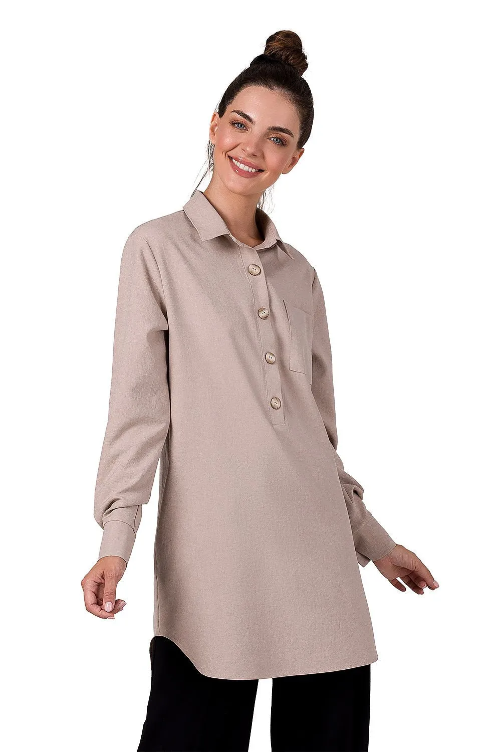 Sophisticated Pleated Tunic Top