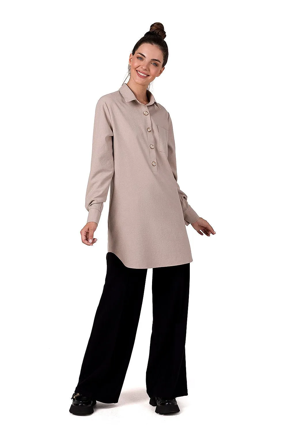 Sophisticated Pleated Tunic Top