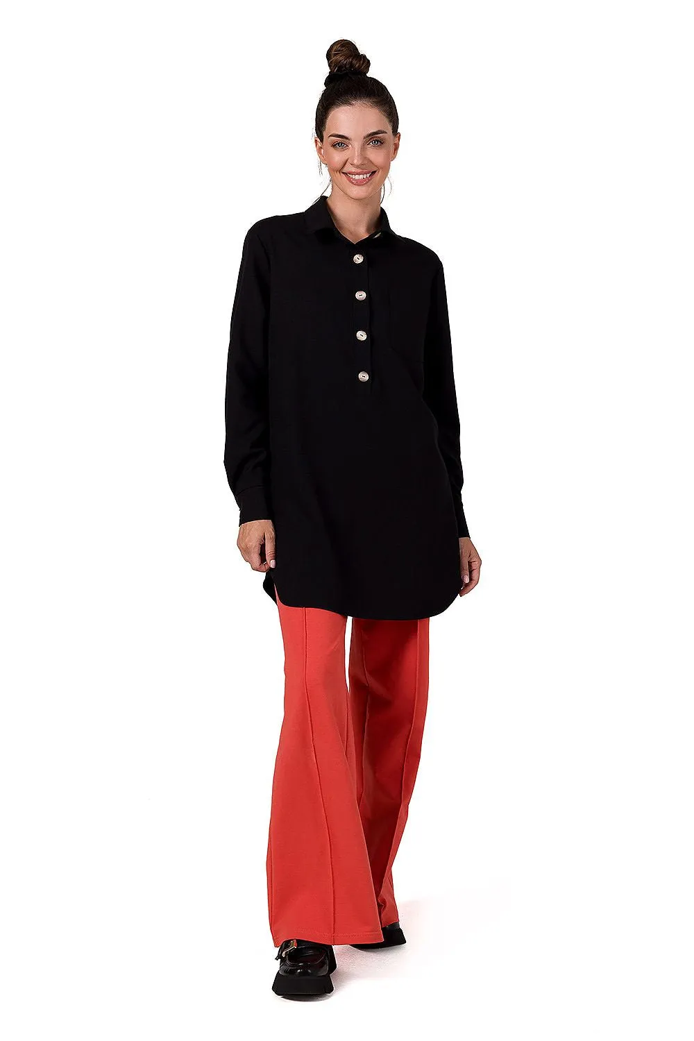Sophisticated Pleated Tunic Top