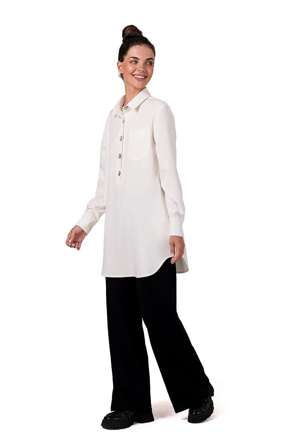 Sophisticated Pleated Tunic Top