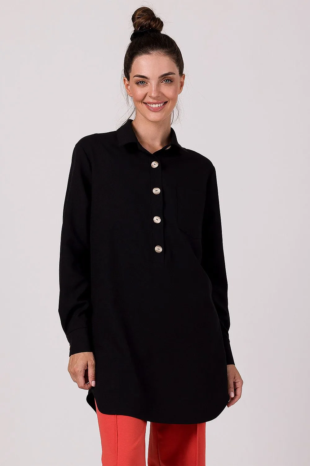 Sophisticated Pleated Tunic Top
