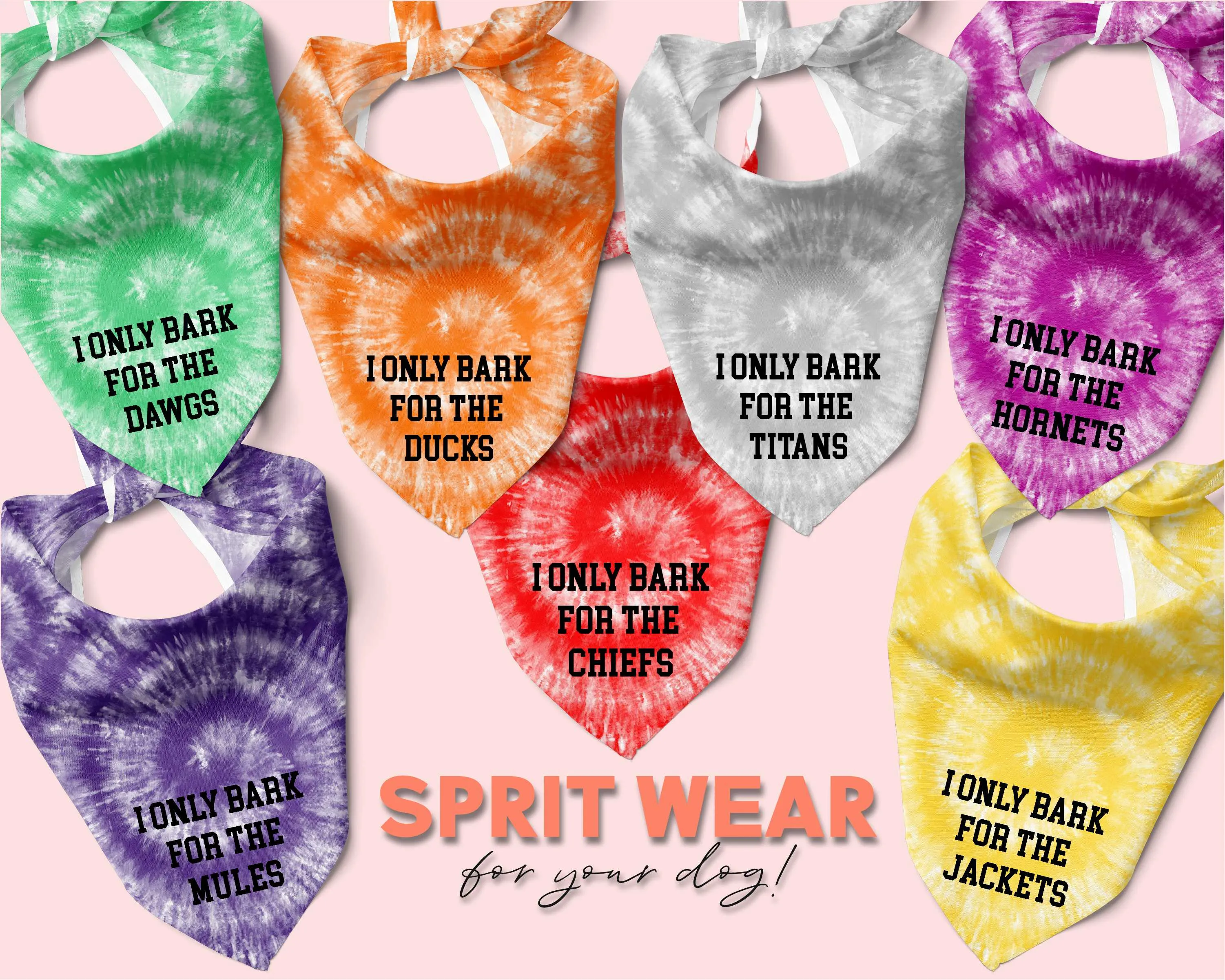 Spirit Wear - I Only Bark for TEAM Bandana