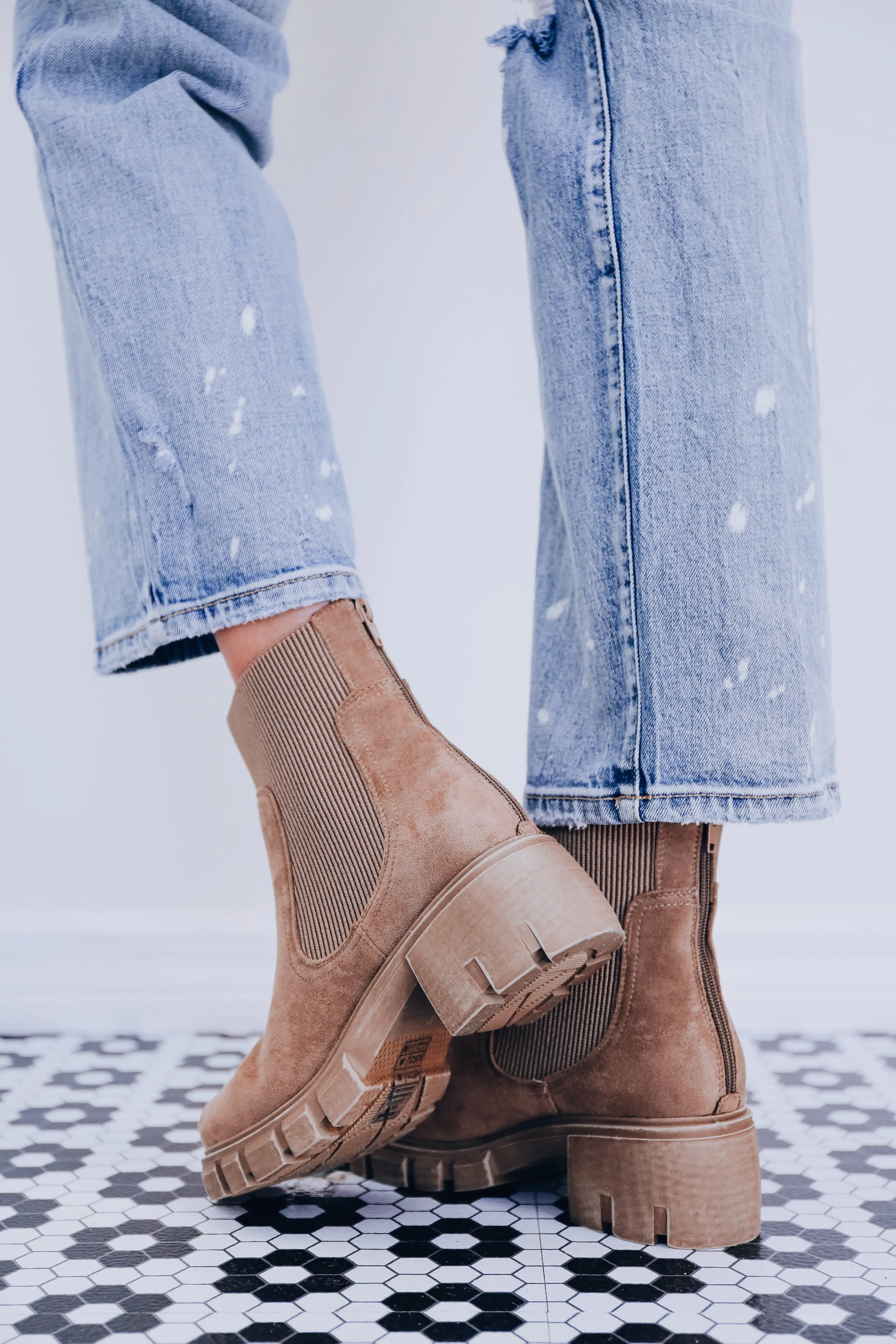 Spokane Suede Booties - Taupe