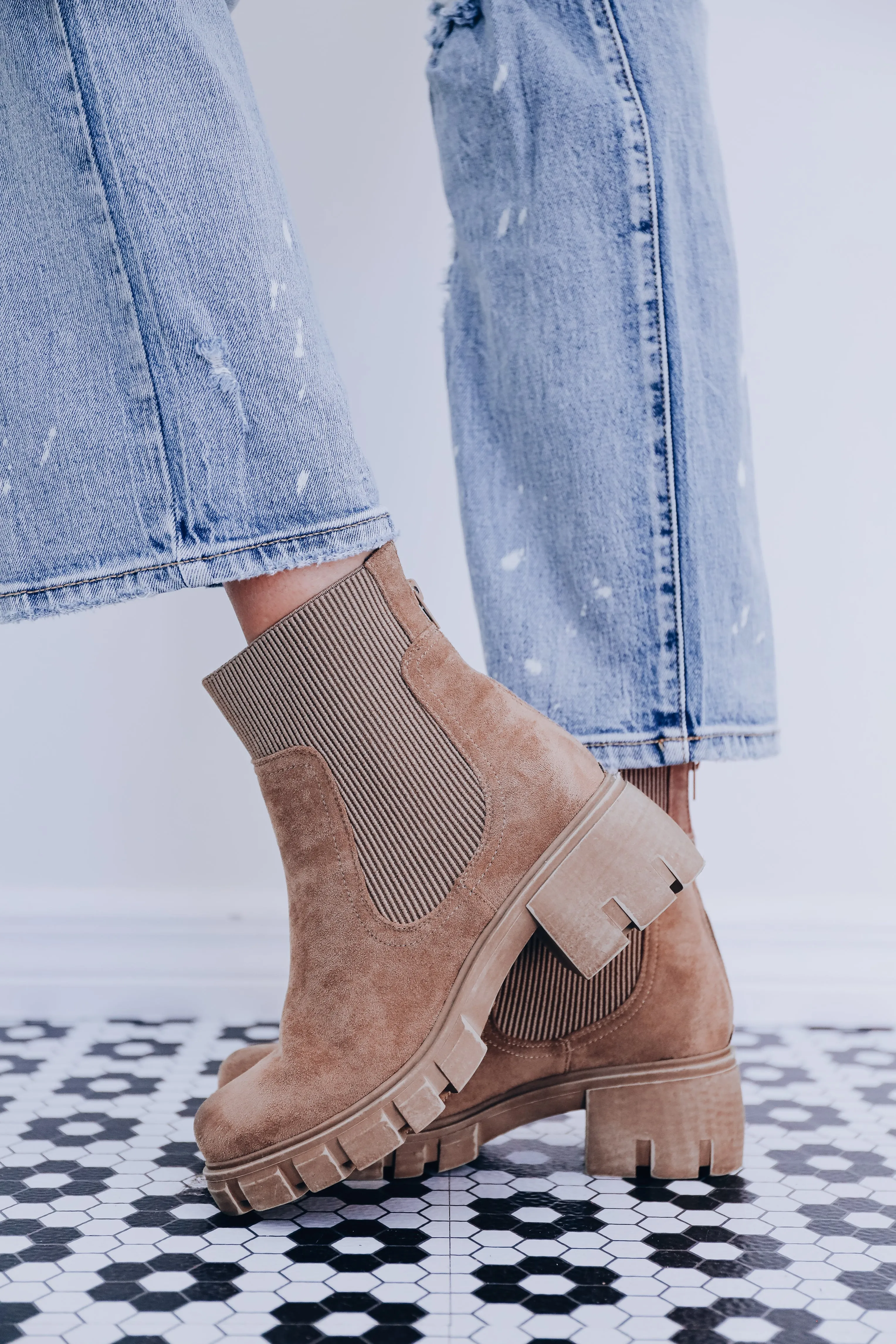 Spokane Suede Booties - Taupe