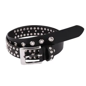 Stars Studded Genuine Leather Belt Punk Rock Gothic Style