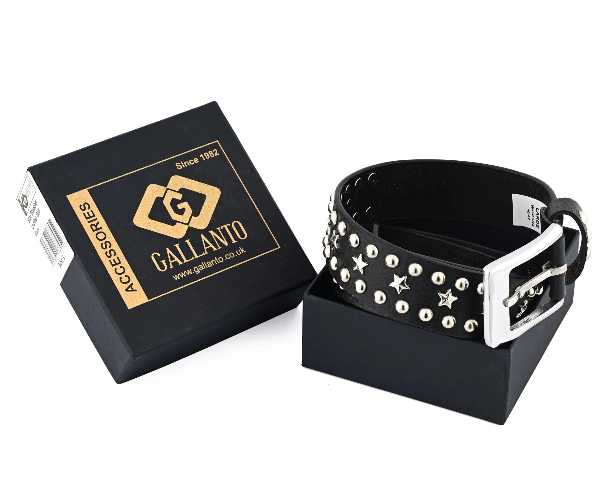 Stars Studded Genuine Leather Belt Punk Rock Gothic Style