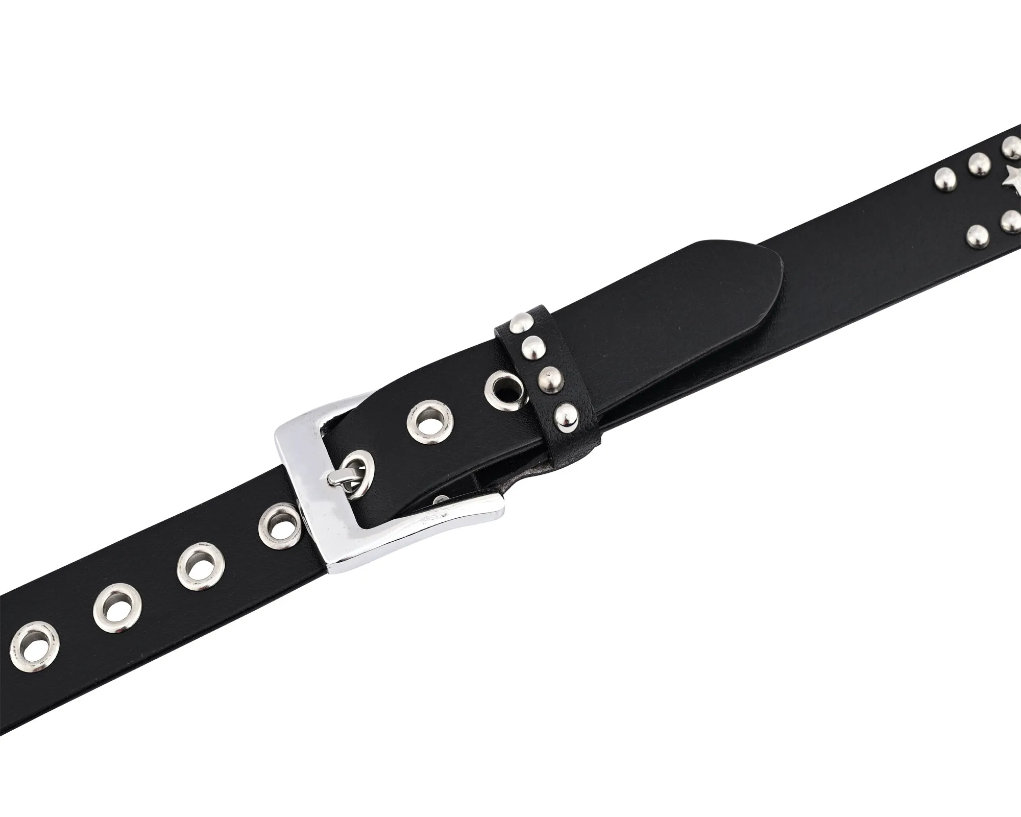 Stars Studded Genuine Leather Belt Punk Rock Gothic Style