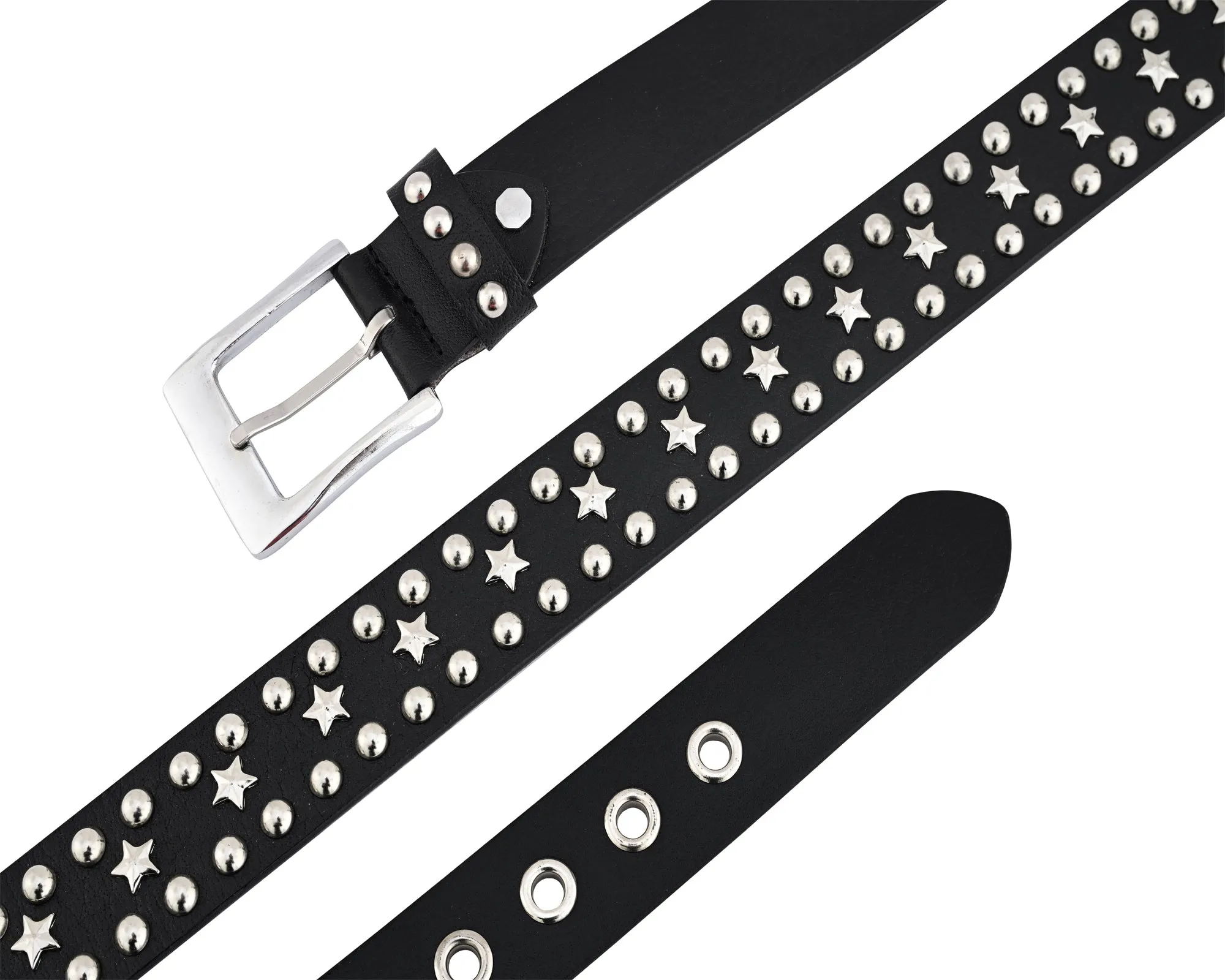 Stars Studded Genuine Leather Belt Punk Rock Gothic Style
