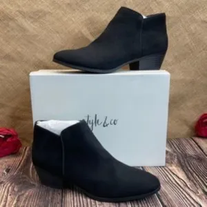 Style & Co Black Wileyy Ankle Booties 7.5