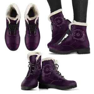 Sun And Moon Mandala Fur Boots