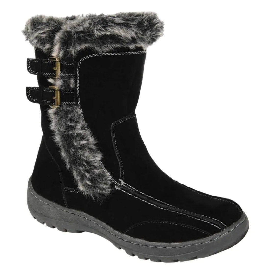 TAKANI Women's Black Flats Winter Ankle Boots