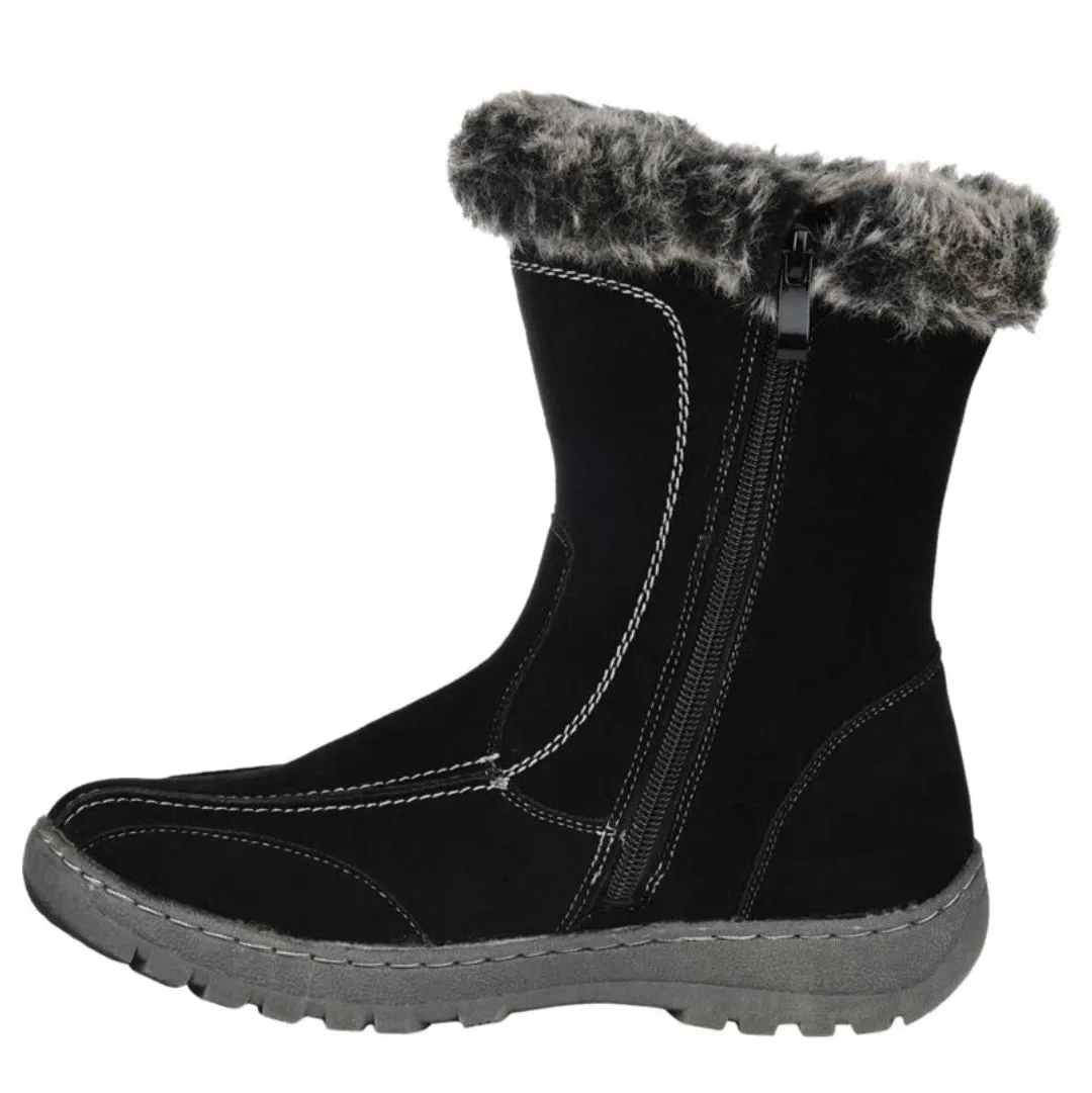 TAKANI Women's Black Flats Winter Ankle Boots