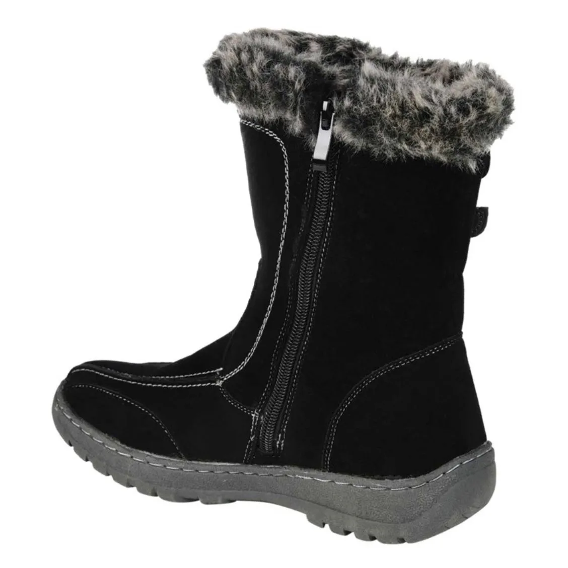 TAKANI Women's Black Flats Winter Ankle Boots