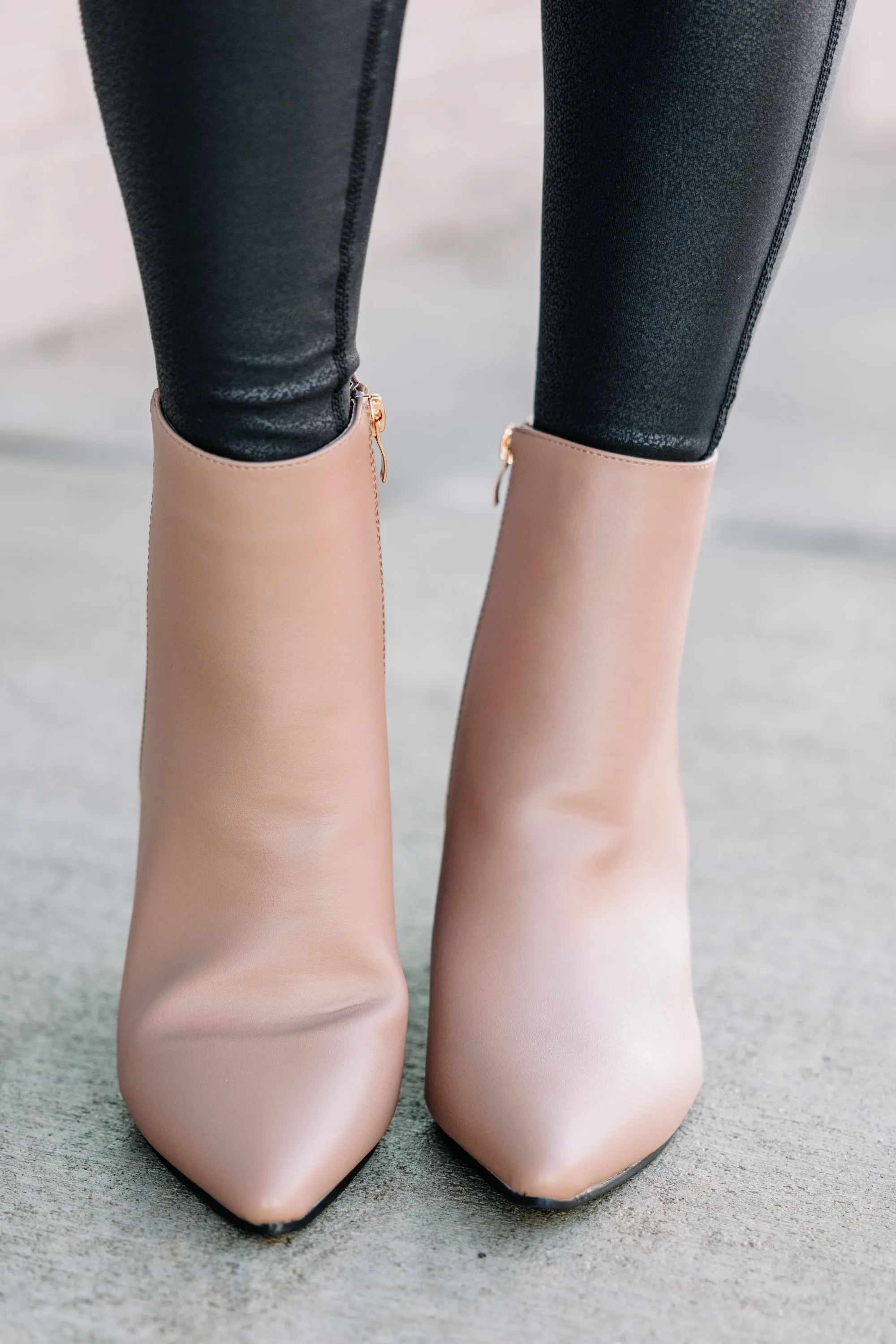 Take A Day Taupe Brown Booties