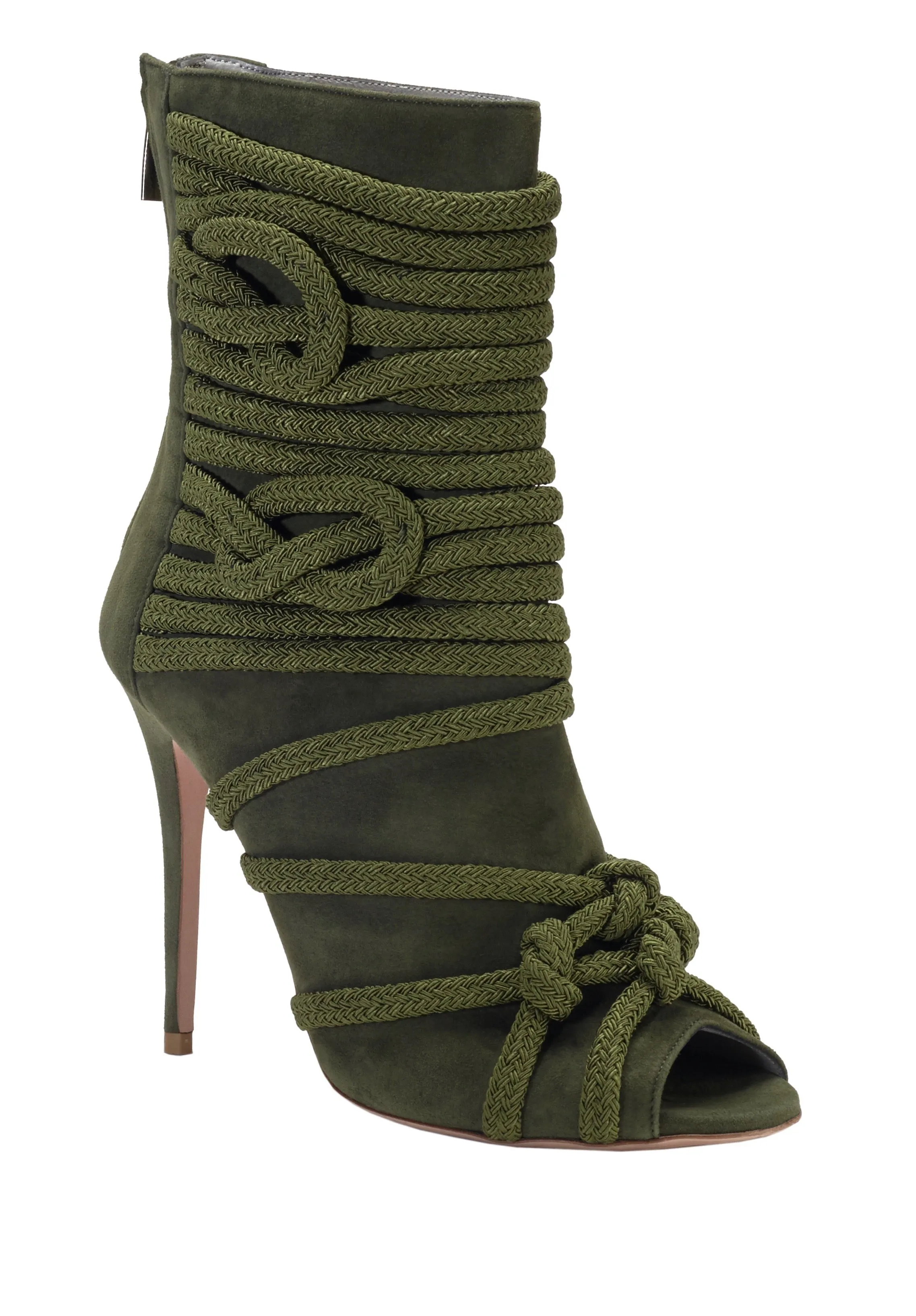 TALITA ARMY GREEN SUEDE & ROPE BOOTIES