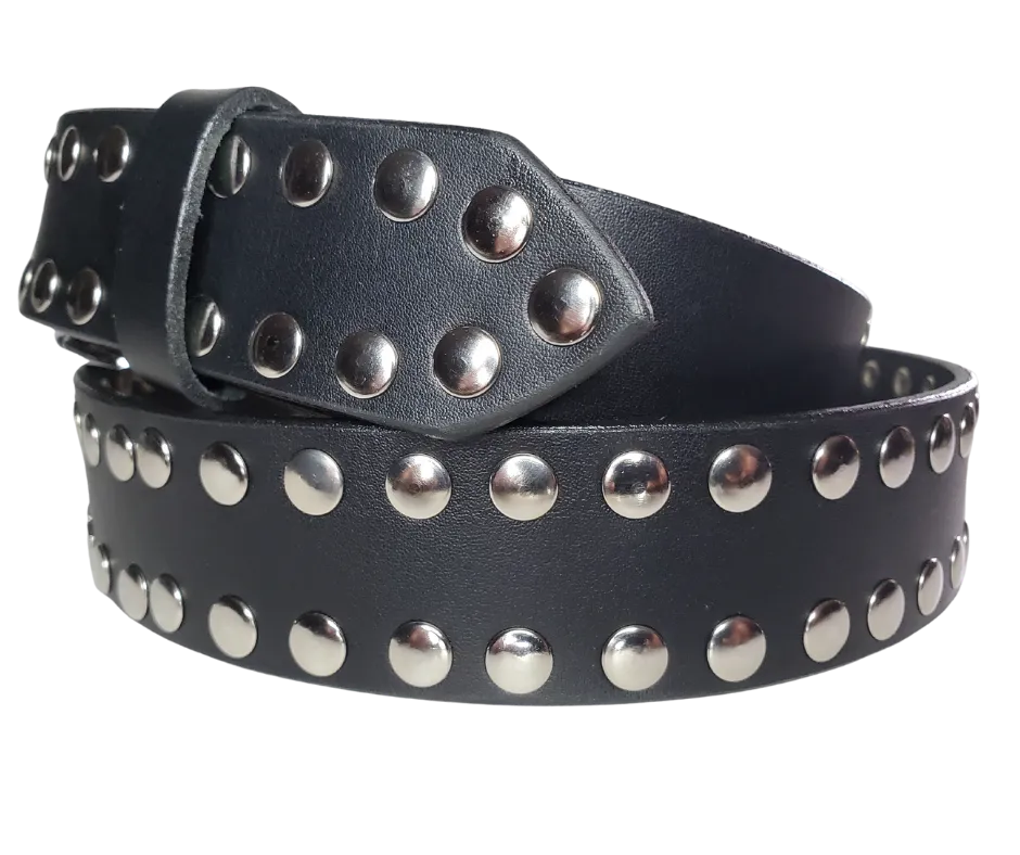 The "Slash" Studded Leather Belt