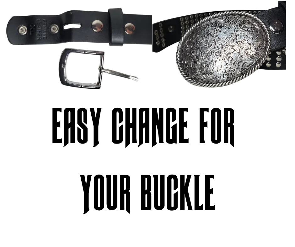 The "Slash" Studded Leather Belt