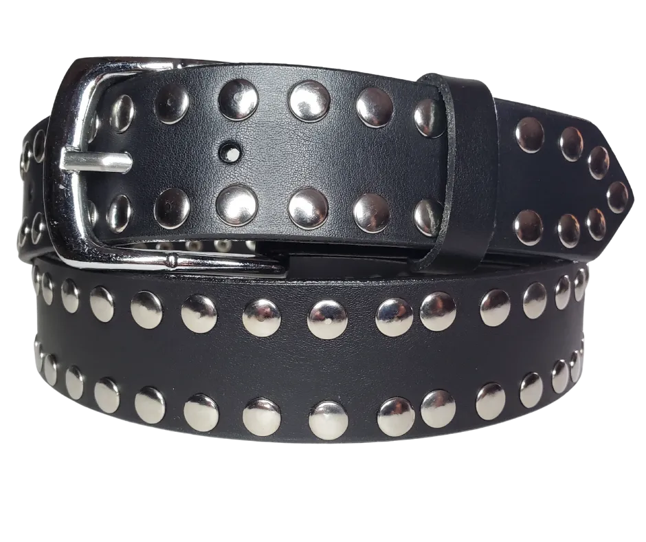 The "Slash" Studded Leather Belt