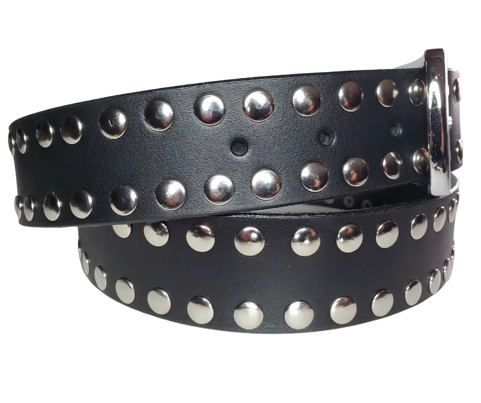 The "Slash" Studded Leather Belt